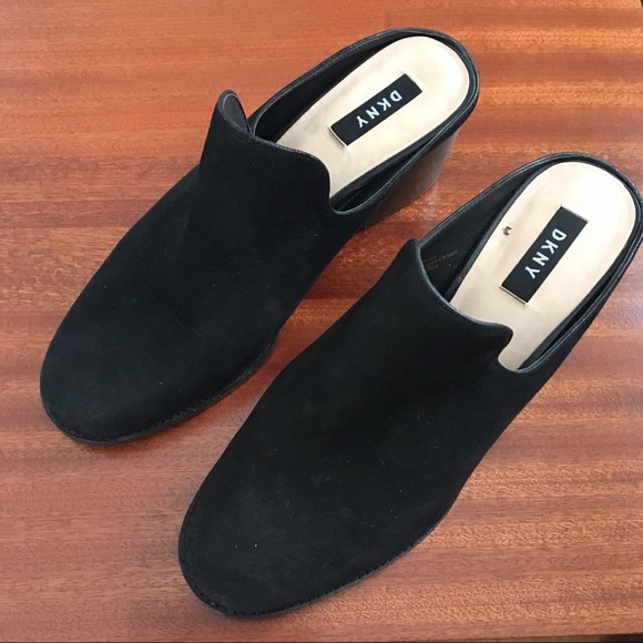 Dkny Shoes - Vintage DKNY Mule Heels Slides Black 90s 00s mod